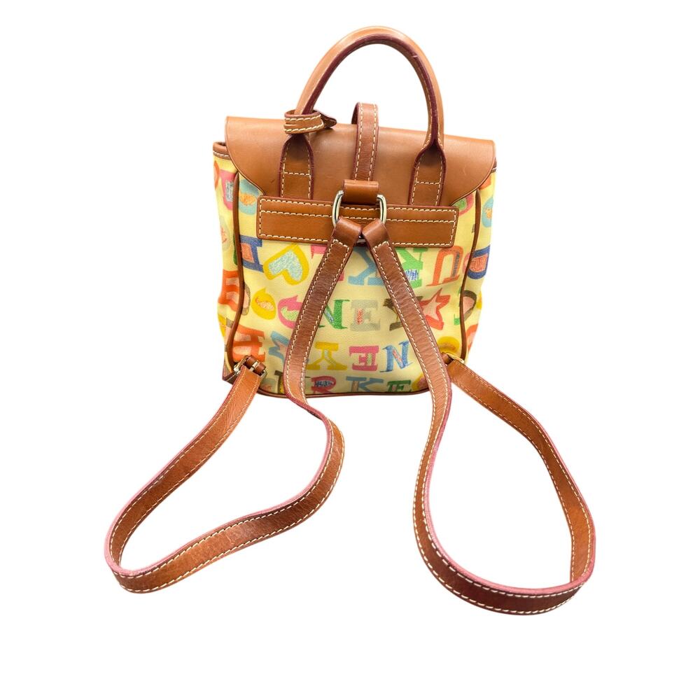 🎒 Dooney & Bourke Multicolor Logo Backpack Leather Trim Mini Bag Purse - Picture 5 of 10